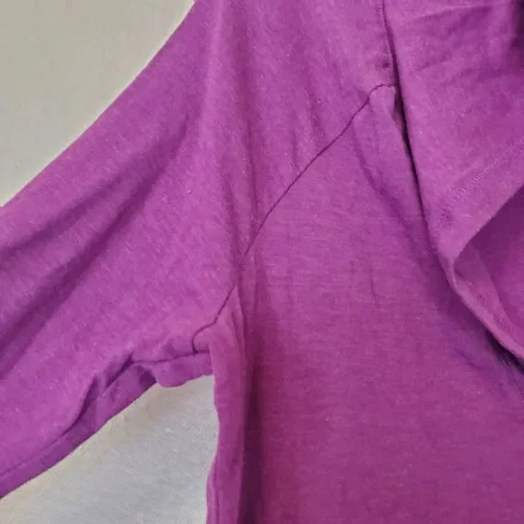 Puma Hoodie Lightweight Womens Medium Raglan Sleeves Pullover V Neck Dark Pink - Picture 6 of 15